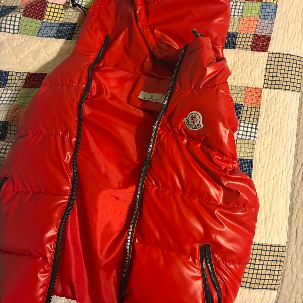 Moncler Shiny Red Quilted Vest